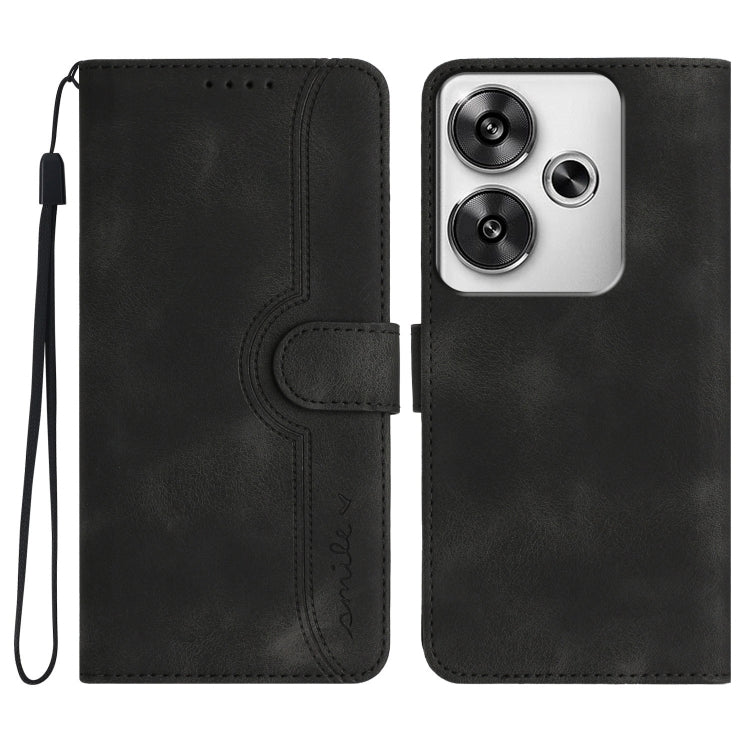 Heart Pattern Skin Feel Leather Phone Case, For Redmi Note 14 5G, For Redmi Note 14 Pro+ 5G, For Redmi Note 14 Pro 5G, For Xiaomi Redmi 13 4G, For Redmi Turbo 3 / Poco F6, For Redmi Note 13R Pro / Poco X6 Neo, For Redmi Note 12 Turbo / Poco F5