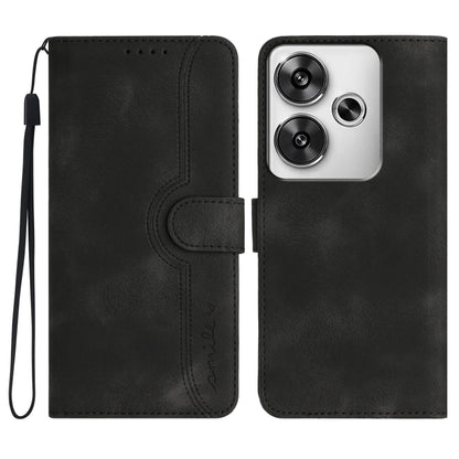 Heart Pattern Skin Feel Leather Phone Case, For Redmi Note 14 5G, For Redmi Note 14 Pro+ 5G, For Redmi Note 14 Pro 5G, For Xiaomi Redmi 13 4G, For Redmi Turbo 3 / Poco F6, For Redmi Note 13R Pro / Poco X6 Neo, For Redmi Note 12 Turbo / Poco F5