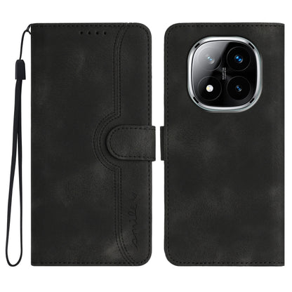 Heart Pattern Skin Feel Leather Phone Case, For Redmi Note 14 5G, For Redmi Note 14 Pro+ 5G, For Redmi Note 14 Pro 5G, For Xiaomi Redmi 13 4G, For Redmi Turbo 3 / Poco F6, For Redmi Note 13R Pro / Poco X6 Neo, For Redmi Note 12 Turbo / Poco F5