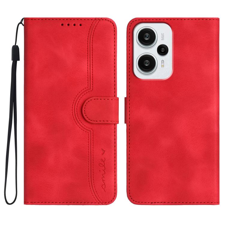 Heart Pattern Skin Feel Leather Phone Case, For Redmi Note 14 5G, For Redmi Note 14 Pro+ 5G, For Redmi Note 14 Pro 5G, For Xiaomi Redmi 13 4G, For Redmi Turbo 3 / Poco F6, For Redmi Note 13R Pro / Poco X6 Neo, For Redmi Note 12 Turbo / Poco F5