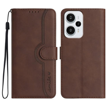Heart Pattern Skin Feel Leather Phone Case, For Redmi Note 14 5G, For Redmi Note 14 Pro+ 5G, For Redmi Note 14 Pro 5G, For Xiaomi Redmi 13 4G, For Redmi Turbo 3 / Poco F6, For Redmi Note 13R Pro / Poco X6 Neo, For Redmi Note 12 Turbo / Poco F5