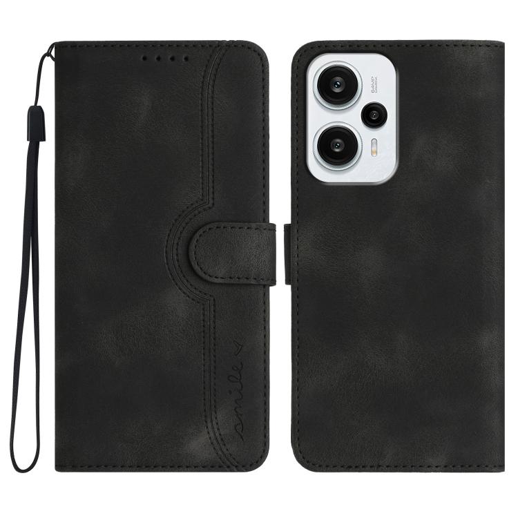 Heart Pattern Skin Feel Leather Phone Case, For Redmi Note 14 5G, For Redmi Note 14 Pro+ 5G, For Redmi Note 14 Pro 5G, For Xiaomi Redmi 13 4G, For Redmi Turbo 3 / Poco F6, For Redmi Note 13R Pro / Poco X6 Neo, For Redmi Note 12 Turbo / Poco F5