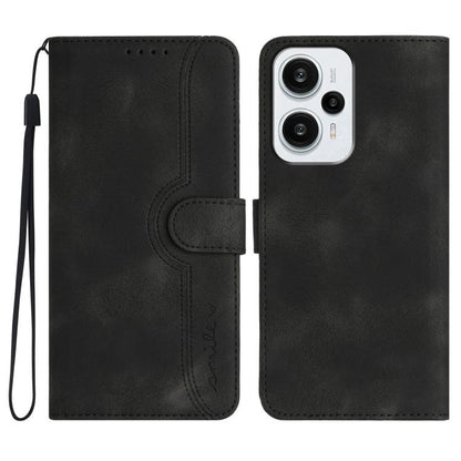 Heart Pattern Skin Feel Leather Phone Case, For Redmi Note 14 5G, For Redmi Note 14 Pro+ 5G, For Redmi Note 14 Pro 5G, For Xiaomi Redmi 13 4G, For Redmi Turbo 3 / Poco F6, For Redmi Note 13R Pro / Poco X6 Neo, For Redmi Note 12 Turbo / Poco F5