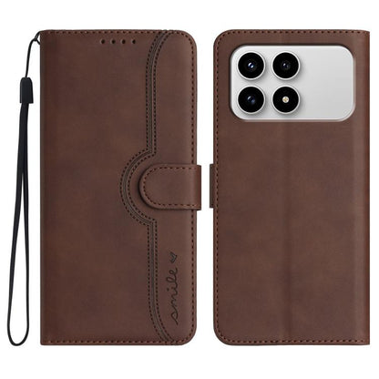 Heart Pattern Skin Feel Leather Phone Case, For Redmi A7 Pro 171mm / Poco C85x 5G, For Redmi Turbo 5 Max / Poco X8 Pro Max, For Redmi Turbo 5 5G / Poco X8 Pro 5G, For Redmi Note 15 4G / 5G 164mm / Poco M8 5G, For Redmi K90 Pro Max / Poco F8 Ultra      ...