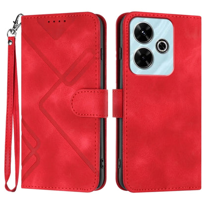 Line Pattern Skin Feel Leather Phone Case, For Redmi Note 14 5G, For Redmi Note 14 Pro+ 5G, For Redmi Note 14 Pro 5G, For Redmi 13 4G, For Redmi Turbo 3 / Poco F6, For Redmi Note 13R Pro / Poco X6 Neo, For Redmi Note 12 Turbo / Poco F5