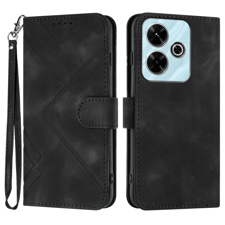 Line Pattern Skin Feel Leather Phone Case, For Redmi Note 14 5G, For Redmi Note 14 Pro+ 5G, For Redmi Note 14 Pro 5G, For Redmi 13 4G, For Redmi Turbo 3 / Poco F6, For Redmi Note 13R Pro / Poco X6 Neo, For Redmi Note 12 Turbo / Poco F5
