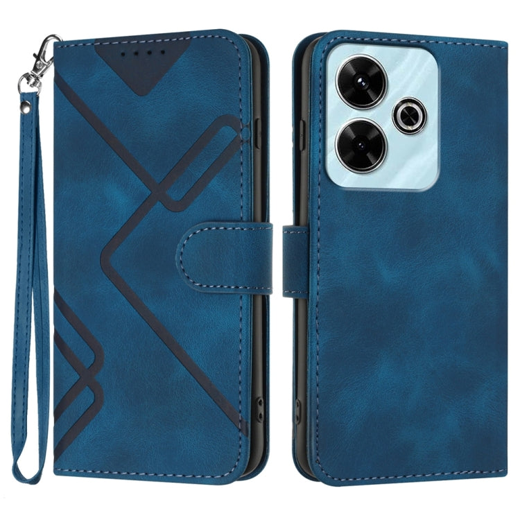 Line Pattern Skin Feel Leather Phone Case, For Redmi Note 14 5G, For Redmi Note 14 Pro+ 5G, For Redmi Note 14 Pro 5G, For Redmi 13 4G, For Redmi Turbo 3 / Poco F6, For Redmi Note 13R Pro / Poco X6 Neo, For Redmi Note 12 Turbo / Poco F5