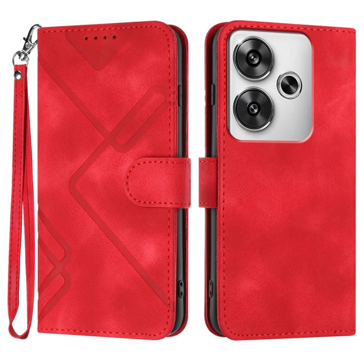 Line Pattern Skin Feel Leather Phone Case, For Redmi Note 14 5G, For Redmi Note 14 Pro+ 5G, For Redmi Note 14 Pro 5G, For Redmi 13 4G, For Redmi Turbo 3 / Poco F6, For Redmi Note 13R Pro / Poco X6 Neo, For Redmi Note 12 Turbo / Poco F5