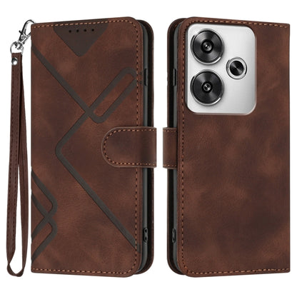 Line Pattern Skin Feel Leather Phone Case, For Redmi Note 14 5G, For Redmi Note 14 Pro+ 5G, For Redmi Note 14 Pro 5G, For Redmi 13 4G, For Redmi Turbo 3 / Poco F6, For Redmi Note 13R Pro / Poco X6 Neo, For Redmi Note 12 Turbo / Poco F5