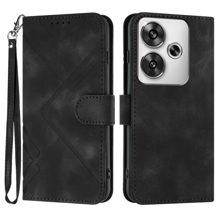 Line Pattern Skin Feel Leather Phone Case, For Redmi Note 14 5G, For Redmi Note 14 Pro+ 5G, For Redmi Note 14 Pro 5G, For Redmi 13 4G, For Redmi Turbo 3 / Poco F6, For Redmi Note 13R Pro / Poco X6 Neo, For Redmi Note 12 Turbo / Poco F5