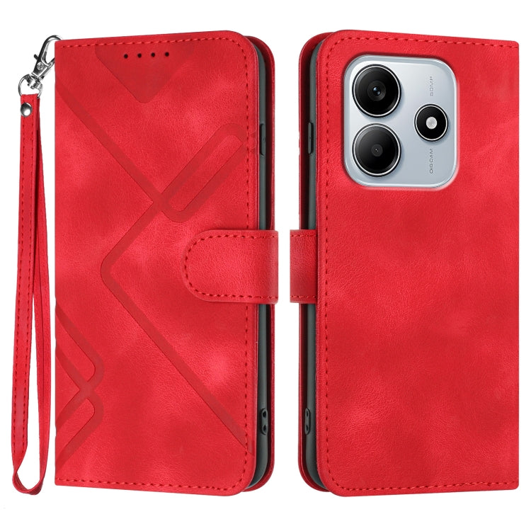 Line Pattern Skin Feel Leather Phone Case, For Redmi Note 14 5G, For Redmi Note 14 Pro+ 5G, For Redmi Note 14 Pro 5G, For Redmi 13 4G, For Redmi Turbo 3 / Poco F6, For Redmi Note 13R Pro / Poco X6 Neo, For Redmi Note 12 Turbo / Poco F5