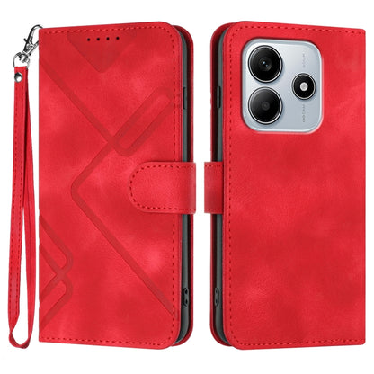 Line Pattern Skin Feel Leather Phone Case, For Redmi Note 14 5G, For Redmi Note 14 Pro+ 5G, For Redmi Note 14 Pro 5G, For Redmi 13 4G, For Redmi Turbo 3 / Poco F6, For Redmi Note 13R Pro / Poco X6 Neo, For Redmi Note 12 Turbo / Poco F5