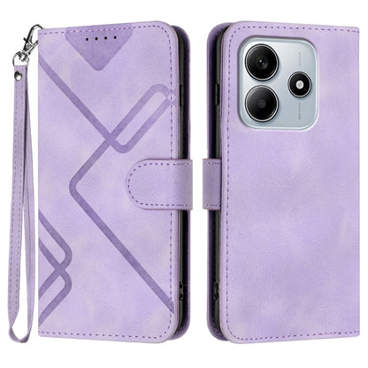 Line Pattern Skin Feel Leather Phone Case, For Redmi Note 14 5G, For Redmi Note 14 Pro+ 5G, For Redmi Note 14 Pro 5G, For Redmi 13 4G, For Redmi Turbo 3 / Poco F6, For Redmi Note 13R Pro / Poco X6 Neo, For Redmi Note 12 Turbo / Poco F5
