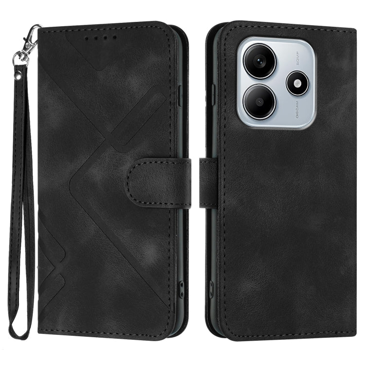 Line Pattern Skin Feel Leather Phone Case, For Redmi Note 14 5G, For Redmi Note 14 Pro+ 5G, For Redmi Note 14 Pro 5G, For Redmi 13 4G, For Redmi Turbo 3 / Poco F6, For Redmi Note 13R Pro / Poco X6 Neo, For Redmi Note 12 Turbo / Poco F5