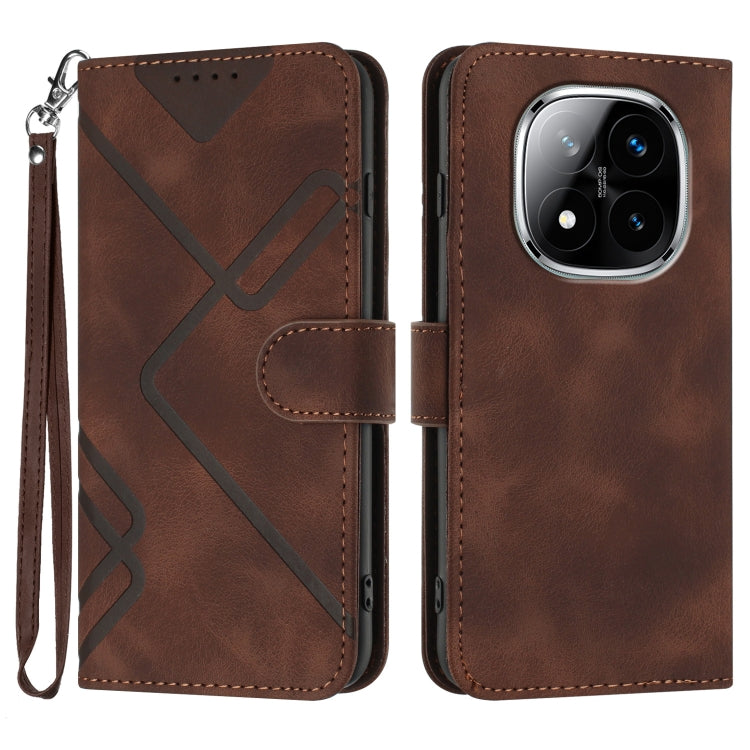 Line Pattern Skin Feel Leather Phone Case, For Redmi Note 14 5G, For Redmi Note 14 Pro+ 5G, For Redmi Note 14 Pro 5G, For Redmi 13 4G, For Redmi Turbo 3 / Poco F6, For Redmi Note 13R Pro / Poco X6 Neo, For Redmi Note 12 Turbo / Poco F5