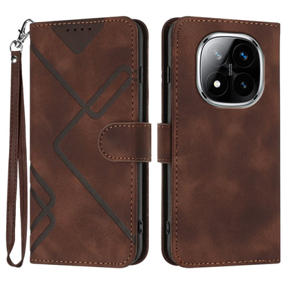Line Pattern Skin Feel Leather Phone Case, For Redmi Note 14 5G, For Redmi Note 14 Pro+ 5G, For Redmi Note 14 Pro 5G, For Redmi 13 4G, For Redmi Turbo 3 / Poco F6, For Redmi Note 13R Pro / Poco X6 Neo, For Redmi Note 12 Turbo / Poco F5