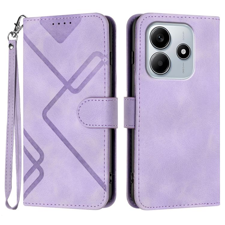 Line Pattern Skin Feel Leather Phone Case, For Redmi A7 Pro 171mm / Poco C85x 5G, For Redmi Turbo 5 Max / Poco X8 Pro Max, For Redmi Turbo 5 5G / Poco X8 Pro 5G, For Redmi Note 15 4G / 5G 164mm / Poco M8 5G, For Redmi K90 Pro Max / Poco F8 Ultra       ...