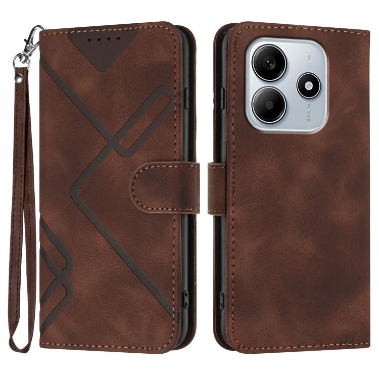 Line Pattern Skin Feel Leather Phone Case, For Redmi A7 Pro 171mm / Poco C85x 5G, For Redmi Turbo 5 Max / Poco X8 Pro Max, For Redmi Turbo 5 5G / Poco X8 Pro 5G, For Redmi Note 15 4G / 5G 164mm / Poco M8 5G, For Redmi K90 Pro Max / Poco F8 Ultra       ...