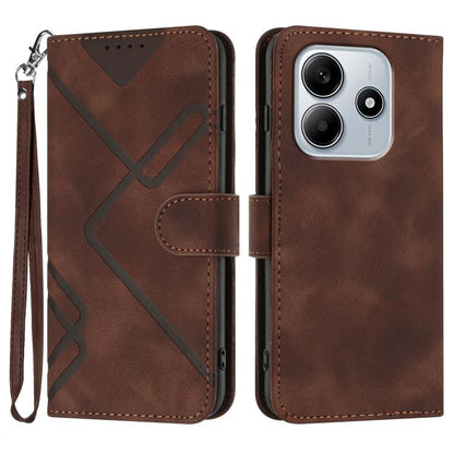 Line Pattern Skin Feel Leather Phone Case, For Redmi A7 Pro 171mm / Poco C85x 5G, For Redmi Turbo 5 Max / Poco X8 Pro Max, For Redmi Turbo 5 5G / Poco X8 Pro 5G, For Redmi Note 15 4G / 5G 164mm / Poco M8 5G, For Redmi K90 Pro Max / Poco F8 Ultra       ...