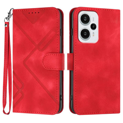Line Pattern Skin Feel Leather Phone Case, For Redmi Note 14 5G, For Redmi Note 14 Pro+ 5G, For Redmi Note 14 Pro 5G, For Redmi 13 4G, For Redmi Turbo 3 / Poco F6, For Redmi Note 13R Pro / Poco X6 Neo, For Redmi Note 12 Turbo / Poco F5