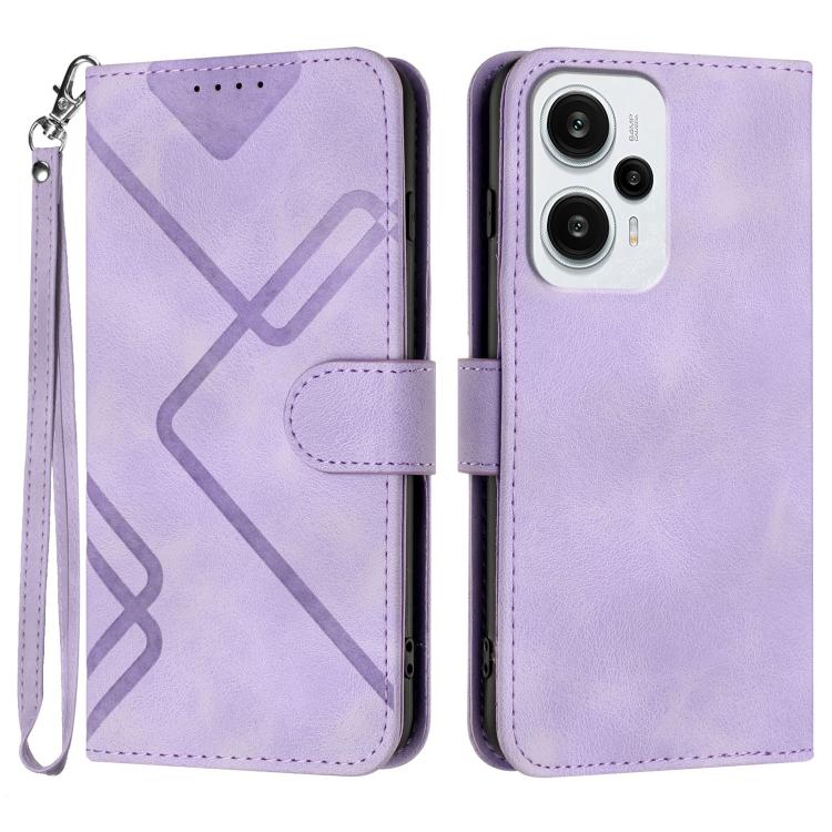 Line Pattern Skin Feel Leather Phone Case, For Redmi Note 14 5G, For Redmi Note 14 Pro+ 5G, For Redmi Note 14 Pro 5G, For Redmi 13 4G, For Redmi Turbo 3 / Poco F6, For Redmi Note 13R Pro / Poco X6 Neo, For Redmi Note 12 Turbo / Poco F5