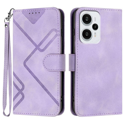 Line Pattern Skin Feel Leather Phone Case, For Redmi Note 14 5G, For Redmi Note 14 Pro+ 5G, For Redmi Note 14 Pro 5G, For Redmi 13 4G, For Redmi Turbo 3 / Poco F6, For Redmi Note 13R Pro / Poco X6 Neo, For Redmi Note 12 Turbo / Poco F5