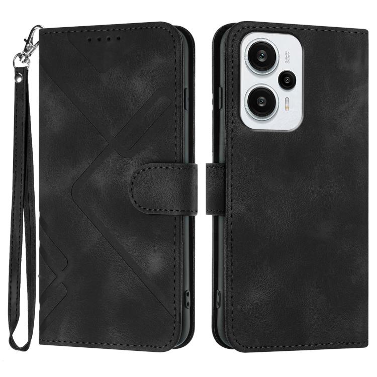 Line Pattern Skin Feel Leather Phone Case, For Redmi Note 14 5G, For Redmi Note 14 Pro+ 5G, For Redmi Note 14 Pro 5G, For Redmi 13 4G, For Redmi Turbo 3 / Poco F6, For Redmi Note 13R Pro / Poco X6 Neo, For Redmi Note 12 Turbo / Poco F5
