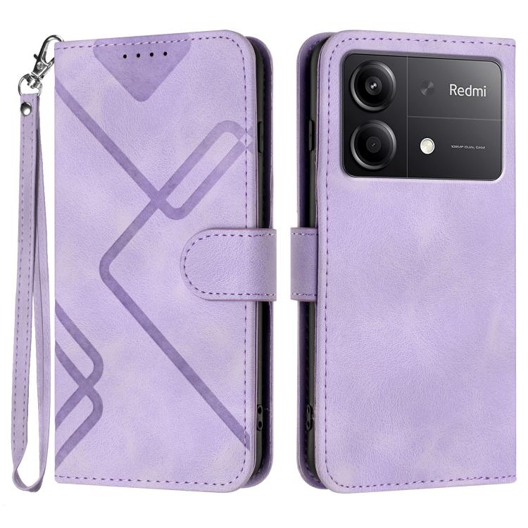 Line Pattern Skin Feel Leather Phone Case, For Redmi Note 14 5G, For Redmi Note 14 Pro+ 5G, For Redmi Note 14 Pro 5G, For Redmi 13 4G, For Redmi Turbo 3 / Poco F6, For Redmi Note 13R Pro / Poco X6 Neo, For Redmi Note 12 Turbo / Poco F5