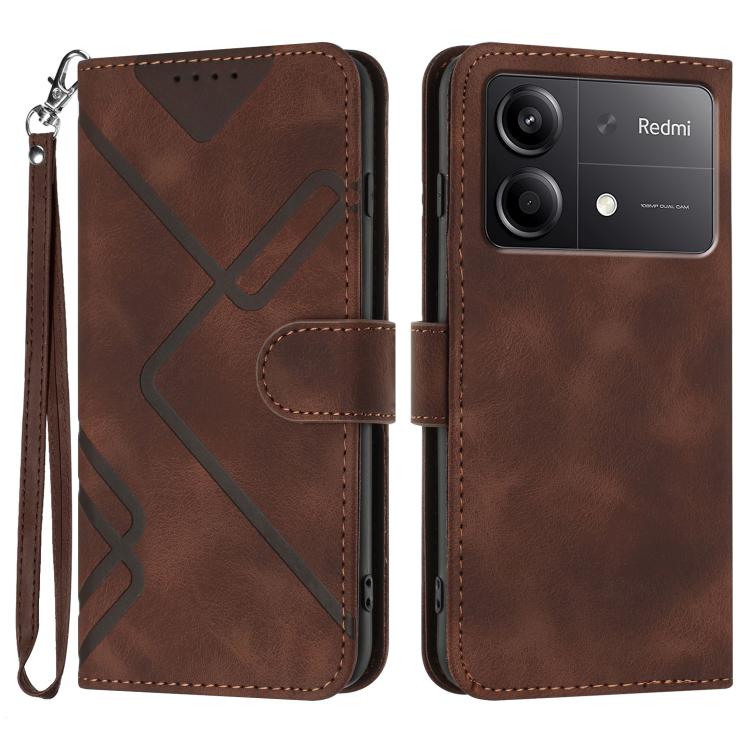 Line Pattern Skin Feel Leather Phone Case, For Redmi Note 14 5G, For Redmi Note 14 Pro+ 5G, For Redmi Note 14 Pro 5G, For Redmi 13 4G, For Redmi Turbo 3 / Poco F6, For Redmi Note 13R Pro / Poco X6 Neo, For Redmi Note 12 Turbo / Poco F5
