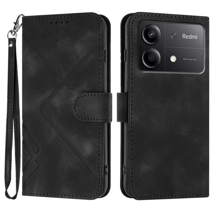Line Pattern Skin Feel Leather Phone Case, For Redmi Note 14 5G, For Redmi Note 14 Pro+ 5G, For Redmi Note 14 Pro 5G, For Redmi 13 4G, For Redmi Turbo 3 / Poco F6, For Redmi Note 13R Pro / Poco X6 Neo, For Redmi Note 12 Turbo / Poco F5