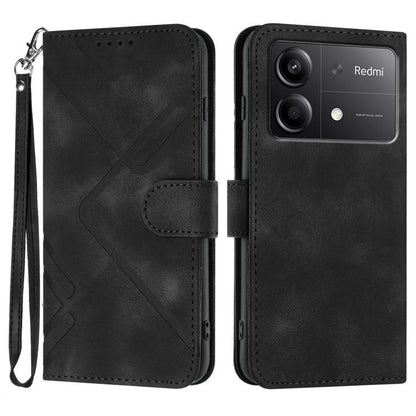 Line Pattern Skin Feel Leather Phone Case, For Redmi Note 14 5G, For Redmi Note 14 Pro+ 5G, For Redmi Note 14 Pro 5G, For Redmi 13 4G, For Redmi Turbo 3 / Poco F6, For Redmi Note 13R Pro / Poco X6 Neo, For Redmi Note 12 Turbo / Poco F5