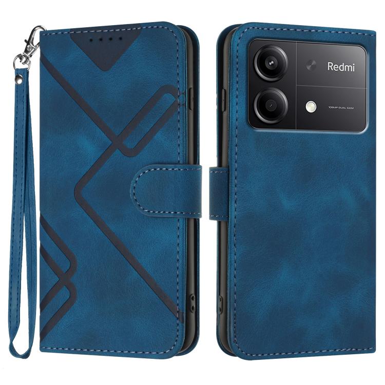 Line Pattern Skin Feel Leather Phone Case, For Redmi Note 14 5G, For Redmi Note 14 Pro+ 5G, For Redmi Note 14 Pro 5G, For Redmi 13 4G, For Redmi Turbo 3 / Poco F6, For Redmi Note 13R Pro / Poco X6 Neo, For Redmi Note 12 Turbo / Poco F5