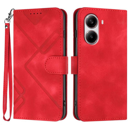 Line Pattern Skin Feel Leather Phone Case, For Redmi A7 Pro 171mm / Poco C85x 5G, For Redmi Turbo 5 Max / Poco X8 Pro Max, For Redmi Turbo 5 5G / Poco X8 Pro 5G, For Redmi Note 15 4G / 5G 164mm / Poco M8 5G, For Redmi K90 Pro Max / Poco F8 Ultra       ...