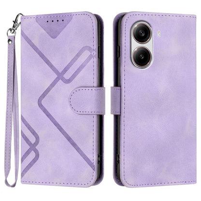 Line Pattern Skin Feel Leather Phone Case, For Redmi A7 Pro 171mm / Poco C85x 5G, For Redmi Turbo 5 Max / Poco X8 Pro Max, For Redmi Turbo 5 5G / Poco X8 Pro 5G, For Redmi Note 15 4G / 5G 164mm / Poco M8 5G, For Redmi K90 Pro Max / Poco F8 Ultra       ...