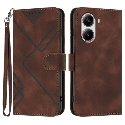 Line Pattern Skin Feel Leather Phone Case, For Redmi A7 Pro 171mm / Poco C85x 5G, For Redmi Turbo 5 Max / Poco X8 Pro Max, For Redmi Turbo 5 5G / Poco X8 Pro 5G, For Redmi Note 15 4G / 5G 164mm / Poco M8 5G, For Redmi K90 Pro Max / Poco F8 Ultra       ...