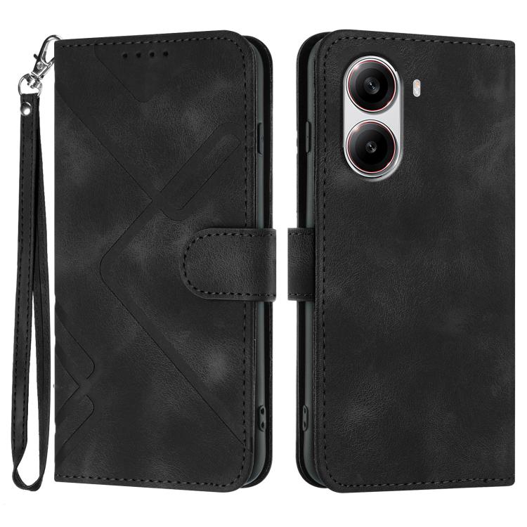 Line Pattern Skin Feel Leather Phone Case, For Redmi A7 Pro 171mm / Poco C85x 5G, For Redmi Turbo 5 Max / Poco X8 Pro Max, For Redmi Turbo 5 5G / Poco X8 Pro 5G, For Redmi Note 15 4G / 5G 164mm / Poco M8 5G, For Redmi K90 Pro Max / Poco F8 Ultra       ...