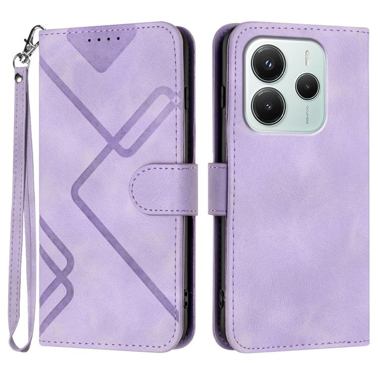 Line Pattern Skin Feel Leather Phone Case, For Redmi A7 Pro 171mm / Poco C85x 5G, For Redmi Turbo 5 Max / Poco X8 Pro Max, For Redmi Turbo 5 5G / Poco X8 Pro 5G, For Redmi Note 15 4G / 5G 164mm / Poco M8 5G, For Redmi K90 Pro Max / Poco F8 Ultra       ...