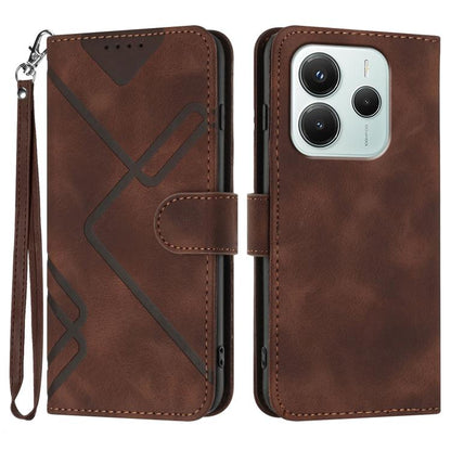 Line Pattern Skin Feel Leather Phone Case, For Redmi A7 Pro 171mm / Poco C85x 5G, For Redmi Turbo 5 Max / Poco X8 Pro Max, For Redmi Turbo 5 5G / Poco X8 Pro 5G, For Redmi Note 15 4G / 5G 164mm / Poco M8 5G, For Redmi K90 Pro Max / Poco F8 Ultra       ...