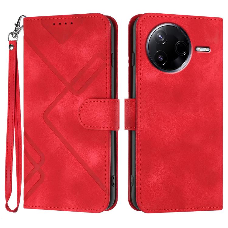 Line Pattern Skin Feel Leather Phone Case, For Redmi A7 Pro 171mm / Poco C85x 5G, For Redmi Turbo 5 Max / Poco X8 Pro Max, For Redmi Turbo 5 5G / Poco X8 Pro 5G, For Redmi Note 15 4G / 5G 164mm / Poco M8 5G, For Redmi K90 Pro Max / Poco F8 Ultra       ...