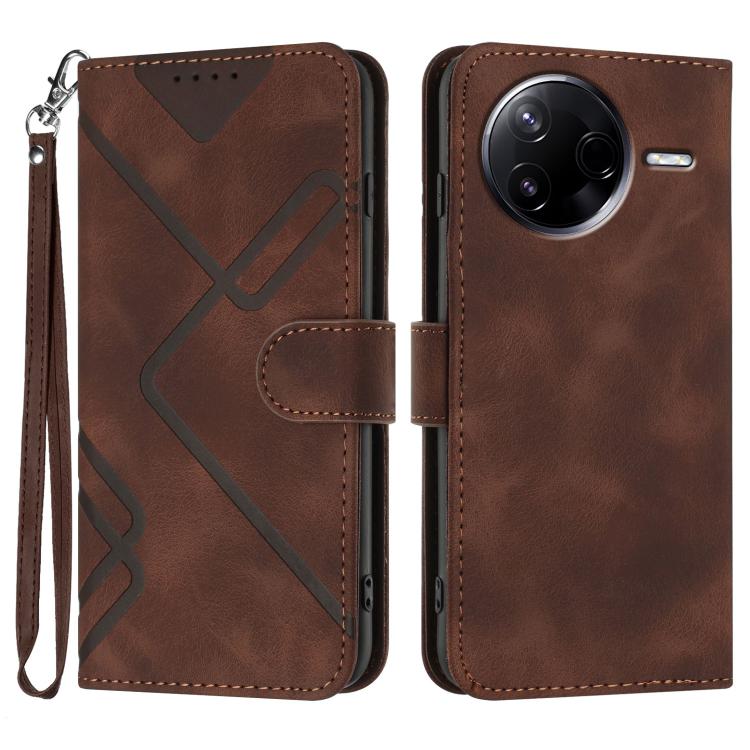 Line Pattern Skin Feel Leather Phone Case, For Redmi A7 Pro 171mm / Poco C85x 5G, For Redmi Turbo 5 Max / Poco X8 Pro Max, For Redmi Turbo 5 5G / Poco X8 Pro 5G, For Redmi Note 15 4G / 5G 164mm / Poco M8 5G, For Redmi K90 Pro Max / Poco F8 Ultra       ...