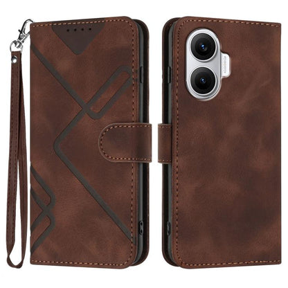 Line Pattern Skin Feel Leather Phone Case, For Redmi A7 Pro 171mm / Poco C85x 5G, For Redmi Turbo 5 Max / Poco X8 Pro Max, For Redmi Turbo 5 5G / Poco X8 Pro 5G, For Redmi Note 15 4G / 5G 164mm / Poco M8 5G, For Redmi K90 Pro Max / Poco F8 Ultra       ...