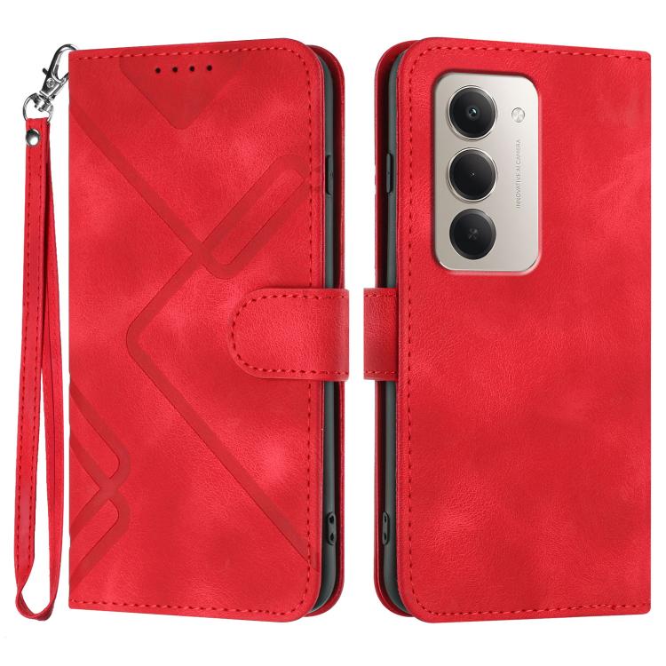 Line Pattern Skin Feel Leather Phone Case, For Redmi A7 Pro 171mm / Poco C85x 5G, For Redmi Turbo 5 Max / Poco X8 Pro Max, For Redmi Turbo 5 5G / Poco X8 Pro 5G, For Redmi Note 15 4G / 5G 164mm / Poco M8 5G, For Redmi K90 Pro Max / Poco F8 Ultra       ...