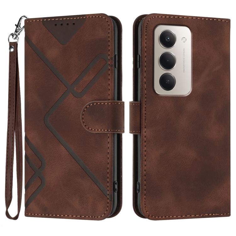 Line Pattern Skin Feel Leather Phone Case, For Redmi A7 Pro 171mm / Poco C85x 5G, For Redmi Turbo 5 Max / Poco X8 Pro Max, For Redmi Turbo 5 5G / Poco X8 Pro 5G, For Redmi Note 15 4G / 5G 164mm / Poco M8 5G, For Redmi K90 Pro Max / Poco F8 Ultra       ...