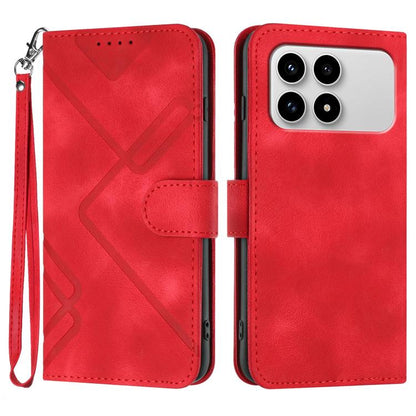 Line Pattern Skin Feel Leather Phone Case, For Redmi A7 Pro 171mm / Poco C85x 5G, For Redmi Turbo 5 Max / Poco X8 Pro Max, For Redmi Turbo 5 5G / Poco X8 Pro 5G, For Redmi Note 15 4G / 5G 164mm / Poco M8 5G, For Redmi K90 Pro Max / Poco F8 Ultra       ...