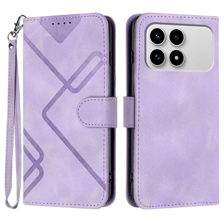 Line Pattern Skin Feel Leather Phone Case, For Redmi A7 Pro 171mm / Poco C85x 5G, For Redmi Turbo 5 Max / Poco X8 Pro Max, For Redmi Turbo 5 5G / Poco X8 Pro 5G, For Redmi Note 15 4G / 5G 164mm / Poco M8 5G, For Redmi K90 Pro Max / Poco F8 Ultra       ...