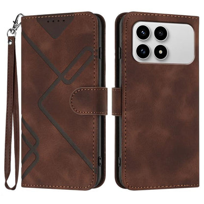 Line Pattern Skin Feel Leather Phone Case, For Redmi A7 Pro 171mm / Poco C85x 5G, For Redmi Turbo 5 Max / Poco X8 Pro Max, For Redmi Turbo 5 5G / Poco X8 Pro 5G, For Redmi Note 15 4G / 5G 164mm / Poco M8 5G, For Redmi K90 Pro Max / Poco F8 Ultra       ...