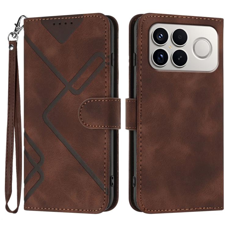 Line Pattern Skin Feel Leather Phone Case, For Redmi A7 Pro 171mm / Poco C85x 5G, For Redmi Turbo 5 Max / Poco X8 Pro Max, For Redmi Turbo 5 5G / Poco X8 Pro 5G, For Redmi Note 15 4G / 5G 164mm / Poco M8 5G, For Redmi K90 Pro Max / Poco F8 Ultra       ...
