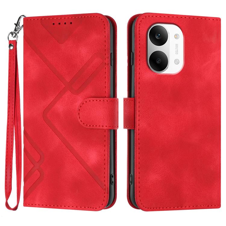 Line Pattern Skin Feel Leather Phone Case, For Redmi A7 Pro 171mm / Poco C85x 5G, For Redmi Turbo 5 Max / Poco X8 Pro Max, For Redmi Turbo 5 5G / Poco X8 Pro 5G, For Redmi Note 15 4G / 5G 164mm / Poco M8 5G, For Redmi K90 Pro Max / Poco F8 Ultra       ...