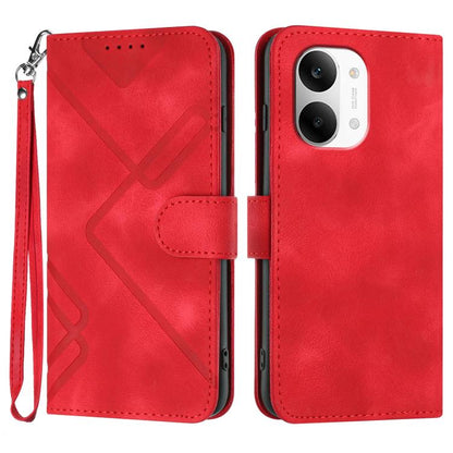 Line Pattern Skin Feel Leather Phone Case, For Redmi A7 Pro 171mm / Poco C85x 5G, For Redmi Turbo 5 Max / Poco X8 Pro Max, For Redmi Turbo 5 5G / Poco X8 Pro 5G, For Redmi Note 15 4G / 5G 164mm / Poco M8 5G, For Redmi K90 Pro Max / Poco F8 Ultra       ...