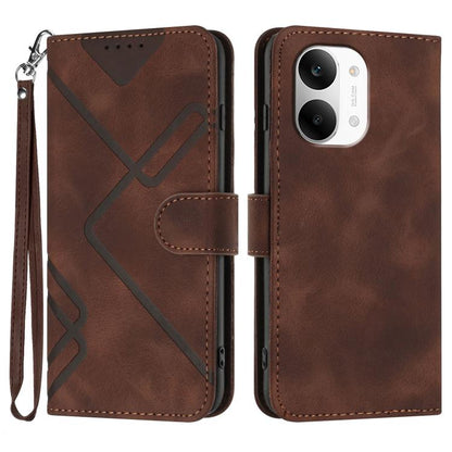 Line Pattern Skin Feel Leather Phone Case, For Redmi A7 Pro 171mm / Poco C85x 5G, For Redmi Turbo 5 Max / Poco X8 Pro Max, For Redmi Turbo 5 5G / Poco X8 Pro 5G, For Redmi Note 15 4G / 5G 164mm / Poco M8 5G, For Redmi K90 Pro Max / Poco F8 Ultra       ...